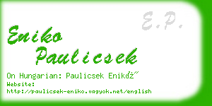 eniko paulicsek business card